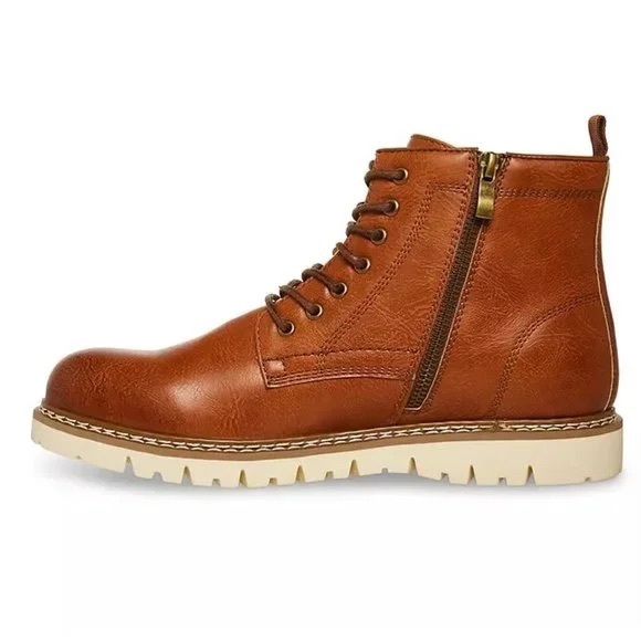 Steve Madden Broome Chukka Men’s Cognac Leather Boots Size 9 Brown Lace P-BROOME - Picture 2 of 13